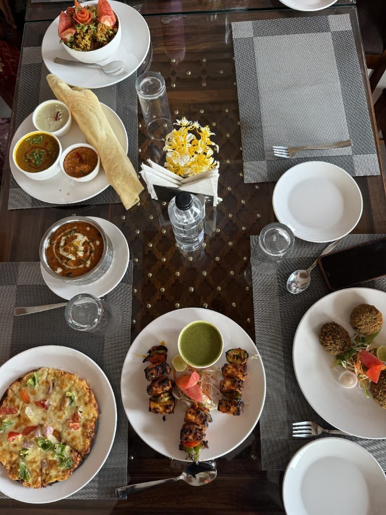 Table spread with signature dishes
